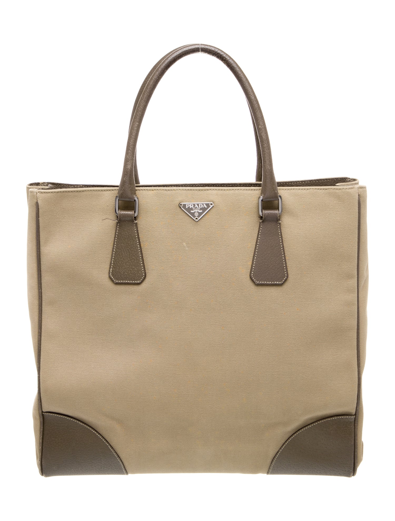 Prada Enameled Metal Triangle Tote