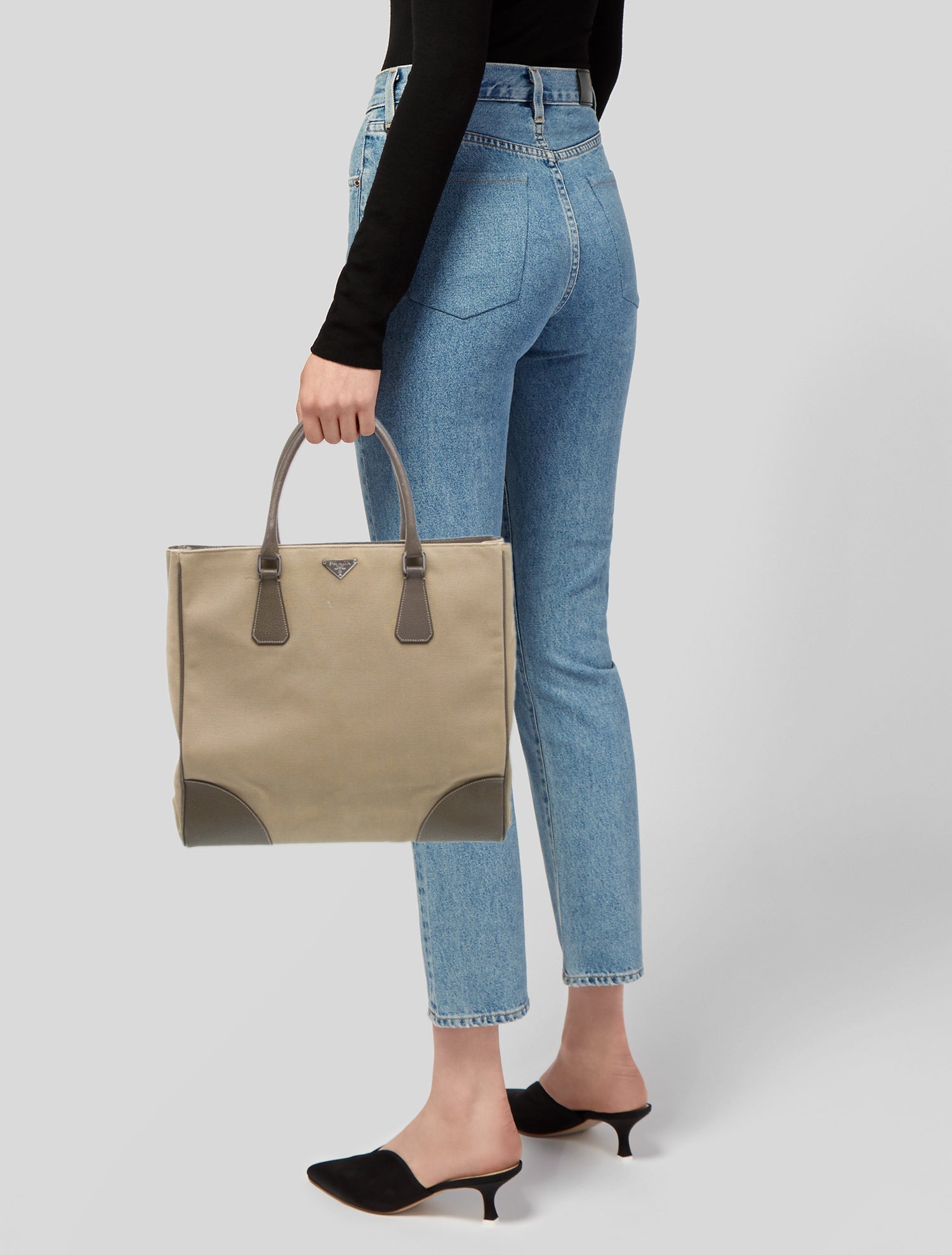 Prada Enameled Metal Triangle Tote