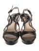 Prada Patent Leather Cutout Accent Slingback Sandals