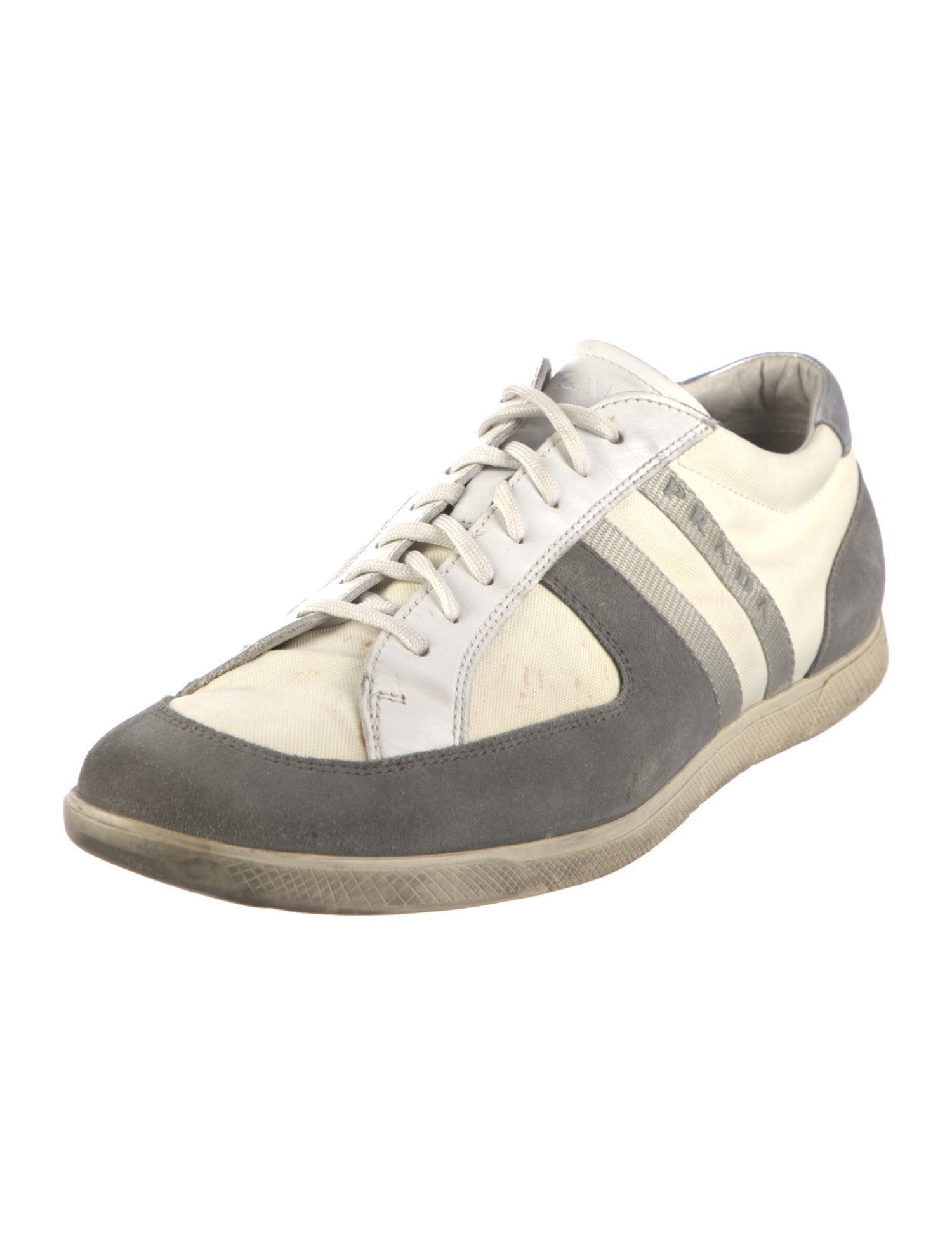 Prada Leather Colorblock Pattern Sneakers