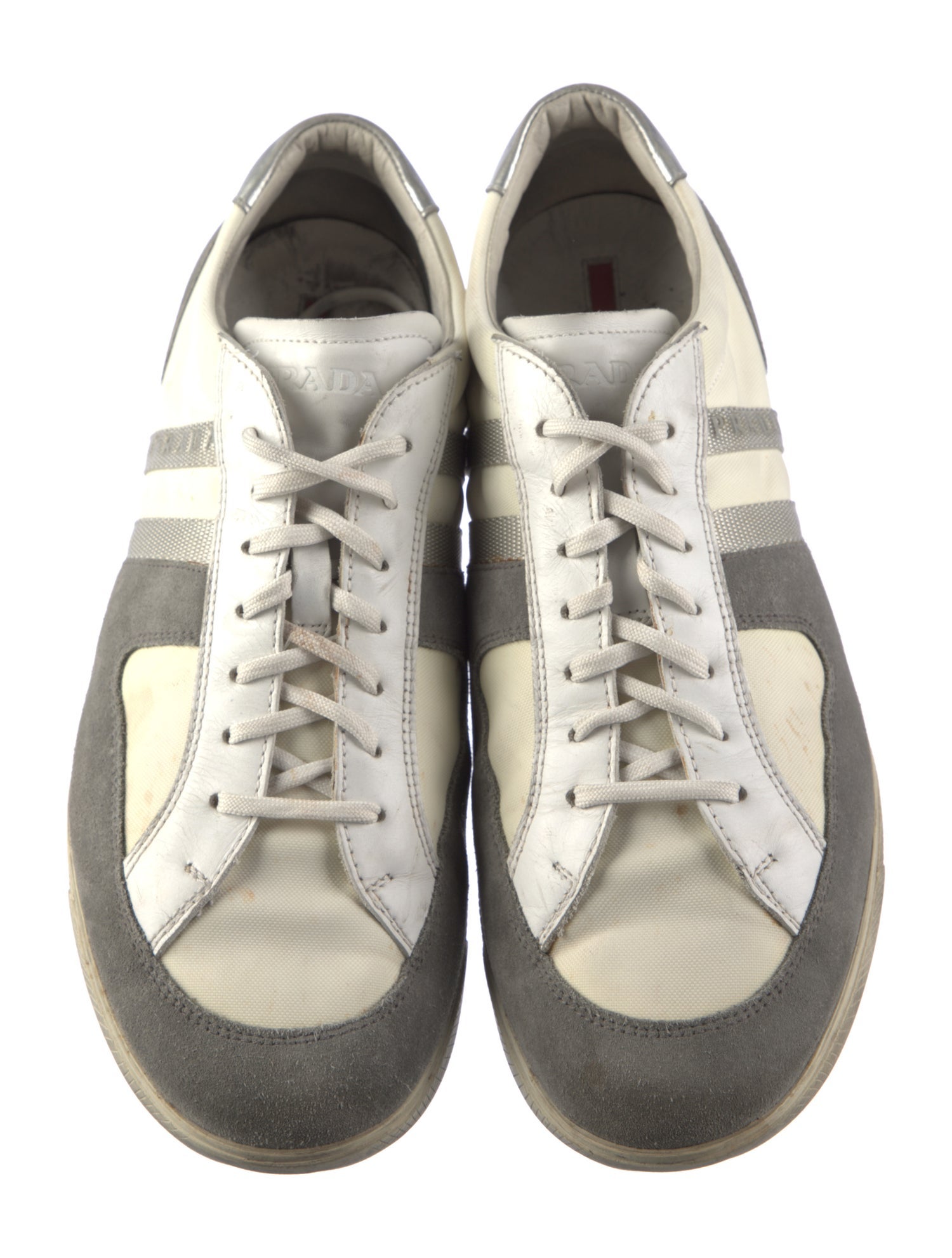 Prada Leather Colorblock Pattern Sneakers