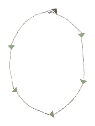 Prada Enamel Triangle Station Necklace