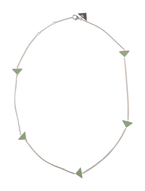 Prada Enamel Triangle Station Necklace