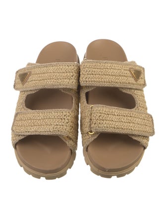 Prada Raffia Slides