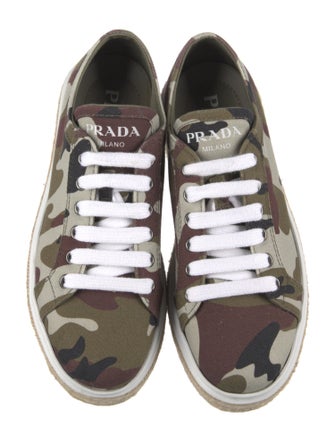 Prada Jute Camouflage Print Espadrille Sneakers