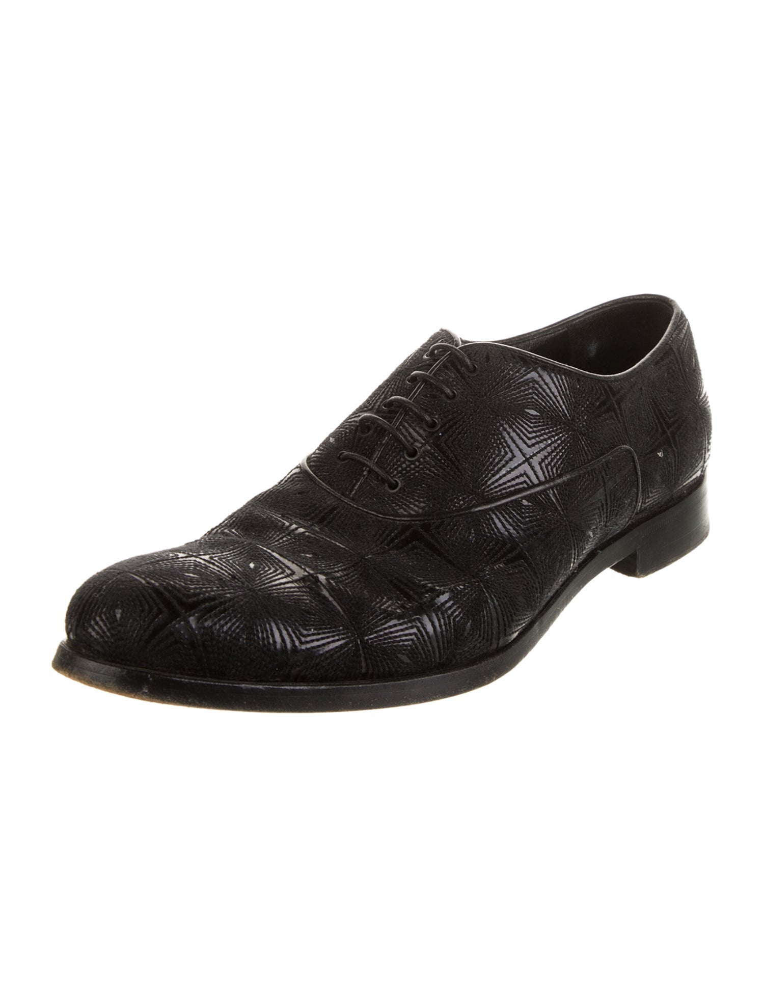 Prada Leather Leather Trim Embellishment Oxfords