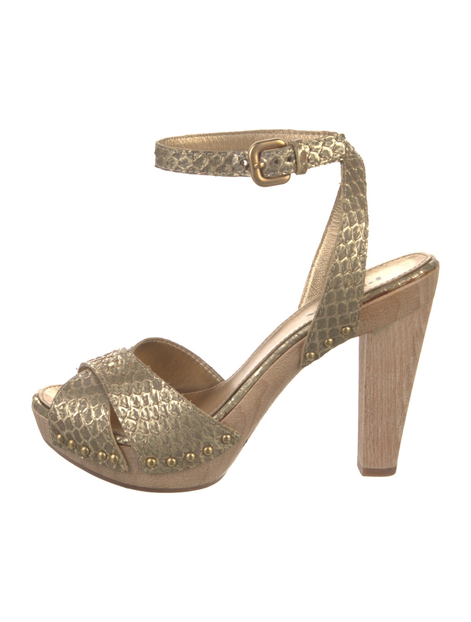 Prada Leather Studded Accents Slingback Pumps