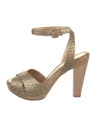 Prada Leather Studded Accents Slingback Pumps