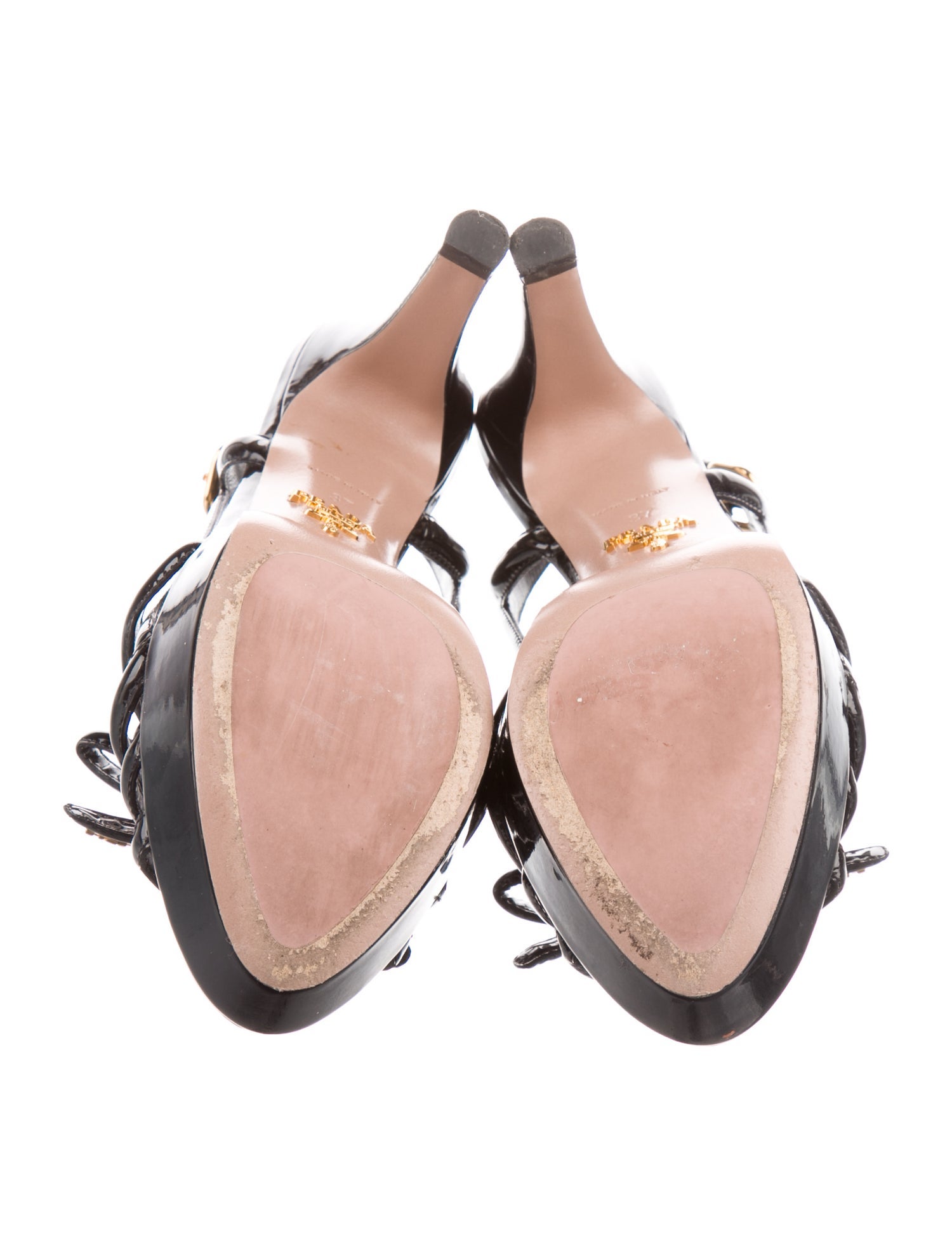 Prada Patent Leather Bow Accents Slingback Pumps