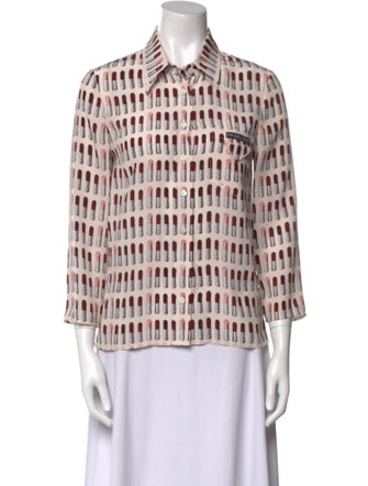 Prada 2018 Silk Button-Up Top