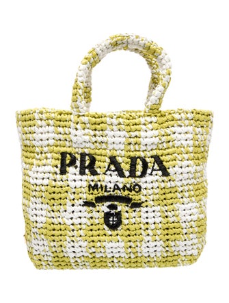 Prada Enameled Metal Triangle Top Handle Bag