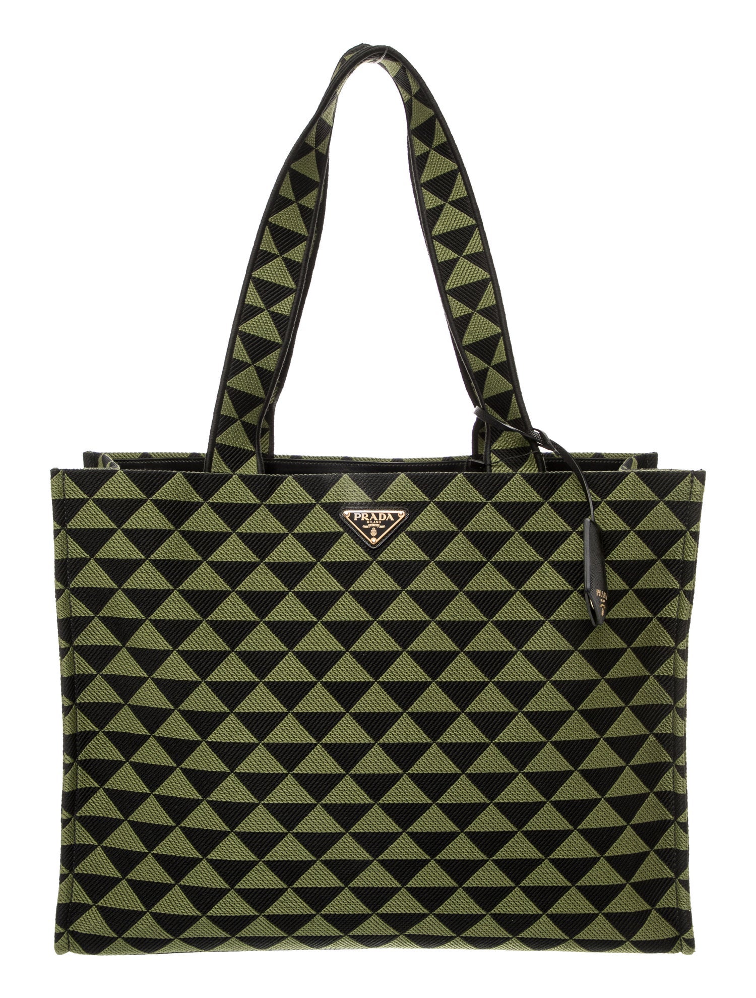 Prada Enameled Metal Triangle Symbole Large