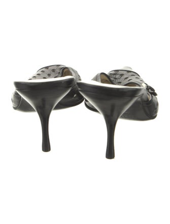 Prada Leather Lasercut Accents Mules