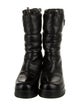 Prada Sport Enameled Metal Triangle Leather Rain Boots