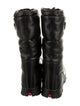 Prada Sport Enameled Metal Triangle Leather Rain Boots