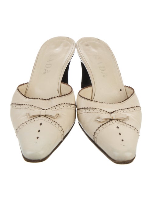 Prada Leather Bow Accents Mules