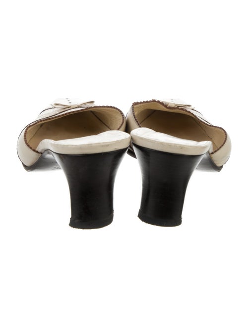 Prada Leather Bow Accents Mules