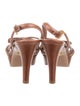 Prada Leather Bow Accents Slingback Sandals