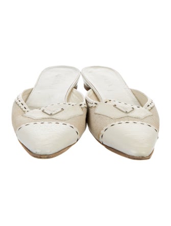 Prada Leather Colorblock Pattern Mules