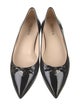 Prada Enameled Metal Triangle Patent Leather Ballet Flats