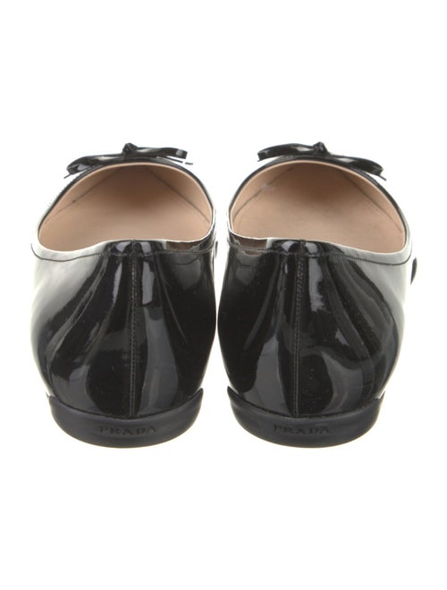 Prada Enameled Metal Triangle Patent Leather Ballet Flats