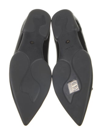 Prada Enameled Metal Triangle Patent Leather Ballet Flats