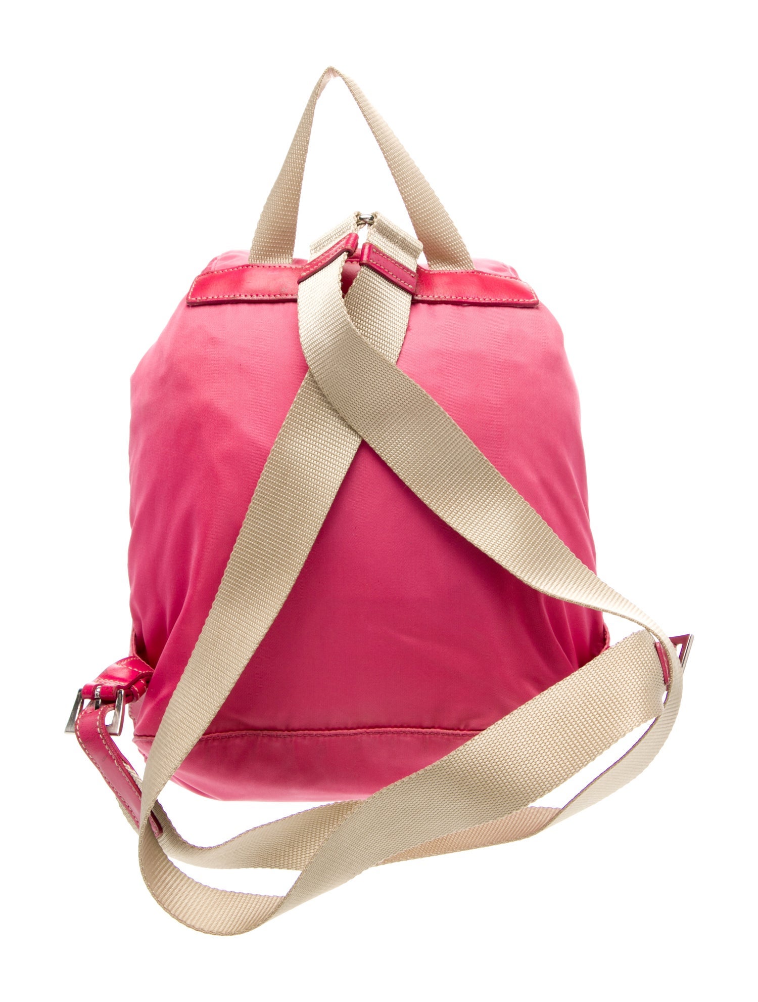 Prada Enameled Metal Triangle Backpack