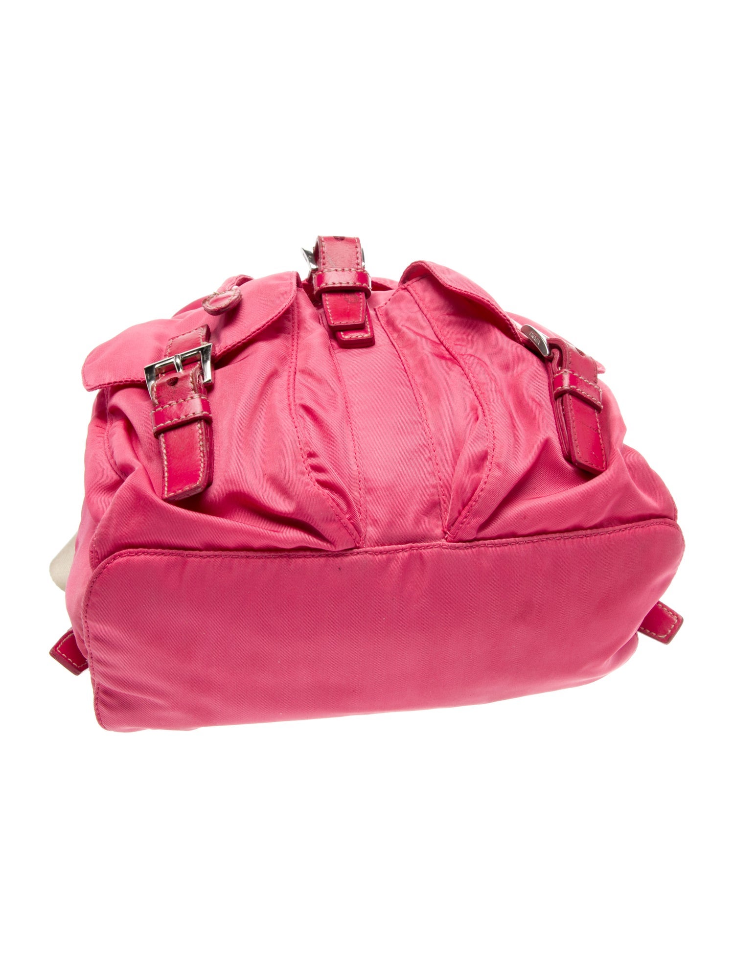 Prada Enameled Metal Triangle Backpack