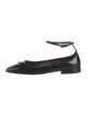 Prada Enameled Metal Triangle Patent Leather Flats