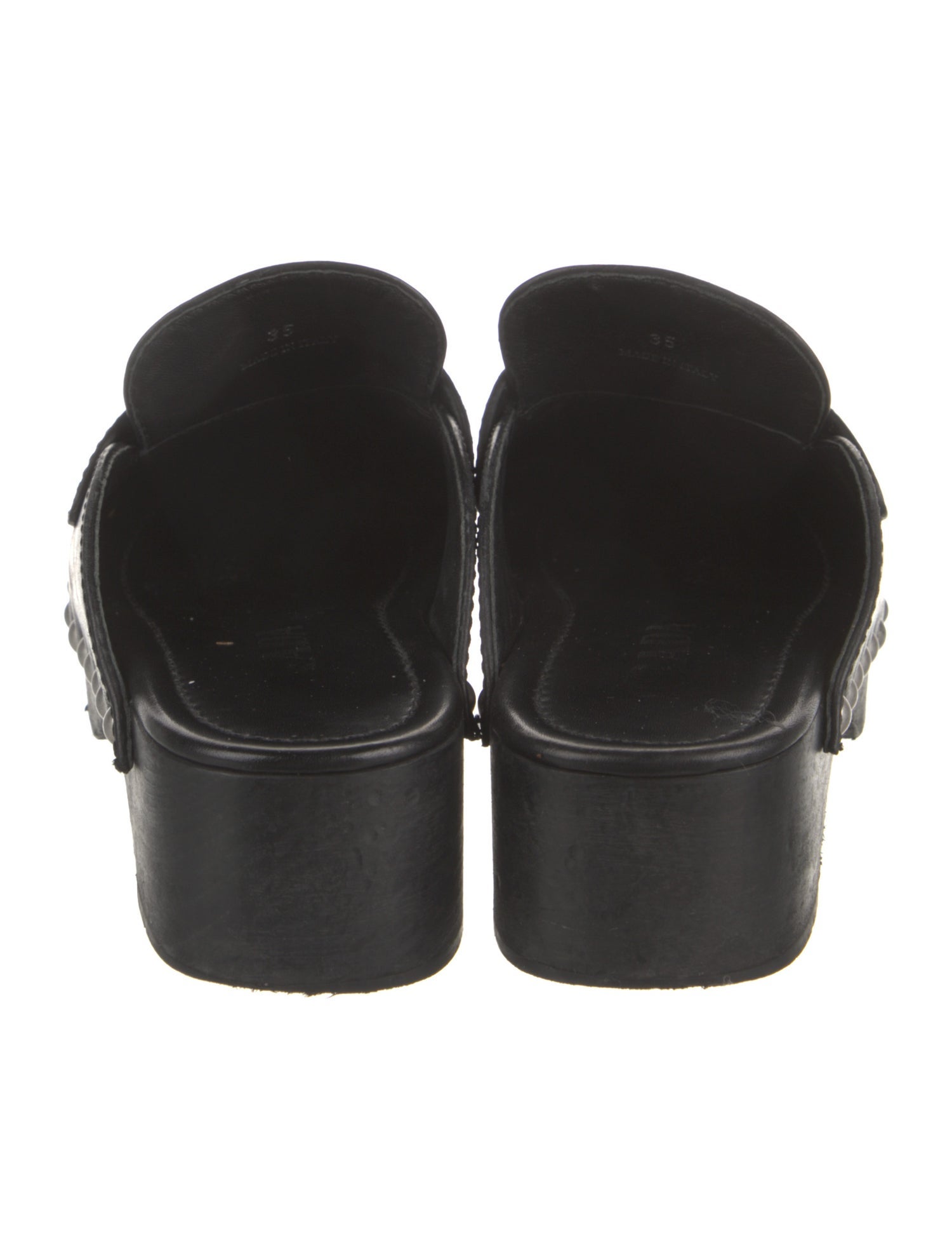 Prada Leather Studded Accents Slides