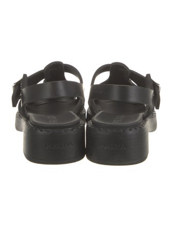 Prada Enameled Metal Triangle Rubber Slingback Pumps