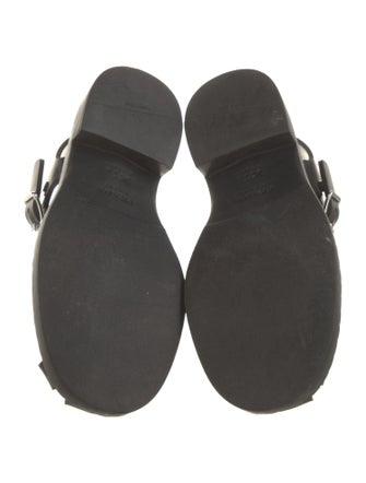 Prada Enameled Metal Triangle Rubber Slingback Pumps