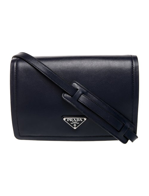 Prada Enameled Metal Triangle Crossbody Bag