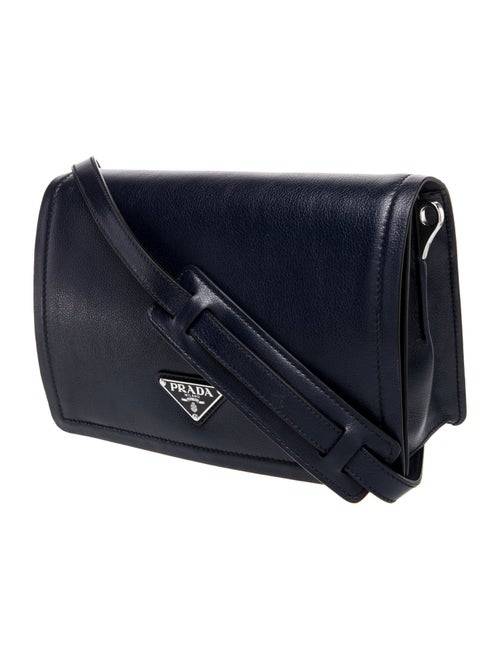 Prada Enameled Metal Triangle Crossbody Bag