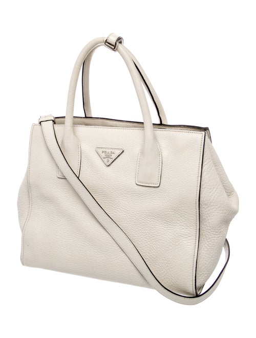Prada Vitello Daino Leather White Vitello Daino Leather Tote