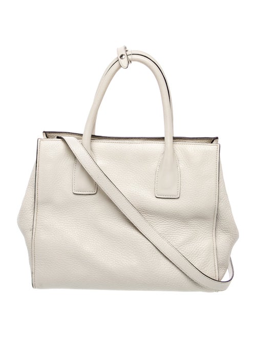 Prada Vitello Daino Leather White Vitello Daino Leather Tote