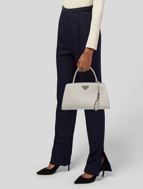 Prada Saffiano Cuir Leather Top Handle Bag