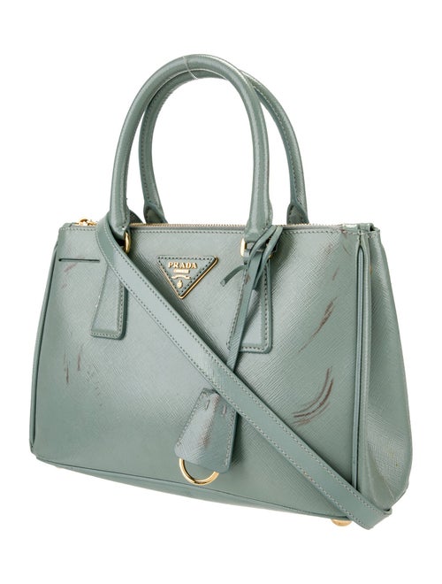 Prada Saffiano Vernice Leather Galleria Double Zip Small