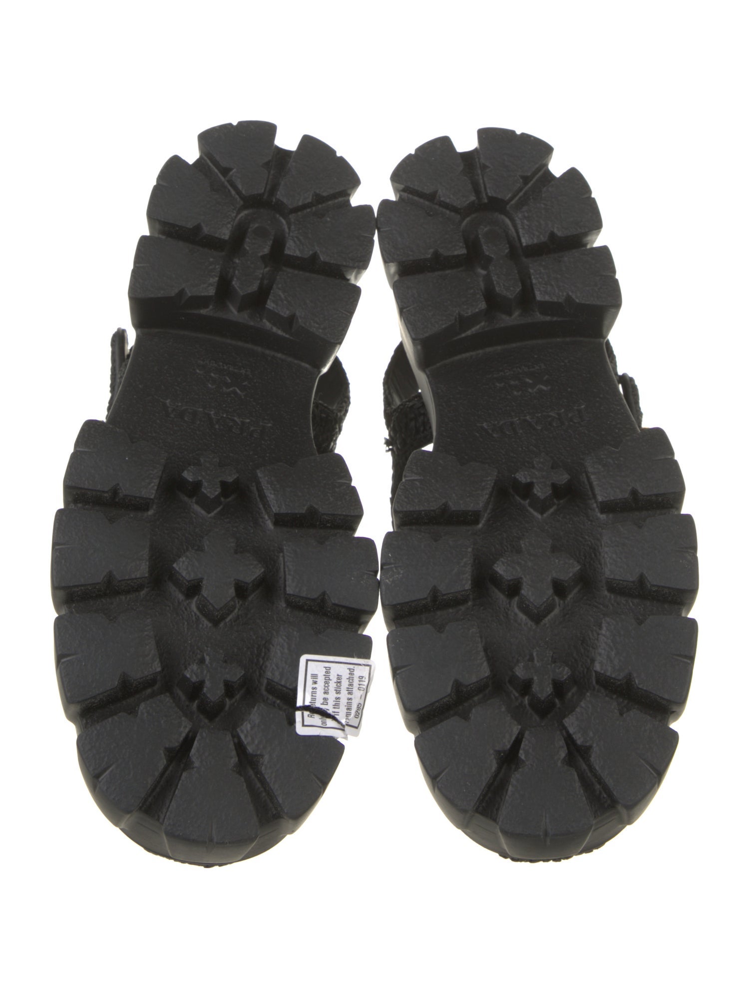 Prada Enameled Metal Triangle Raffia Slingback Sandals