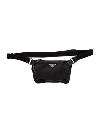 Prada Enameled Metal Triangle Belt Bag