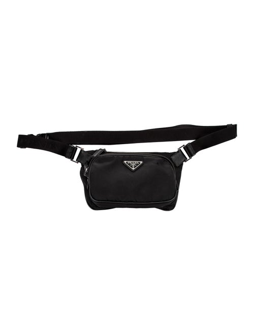 Prada Enameled Metal Triangle Belt Bag