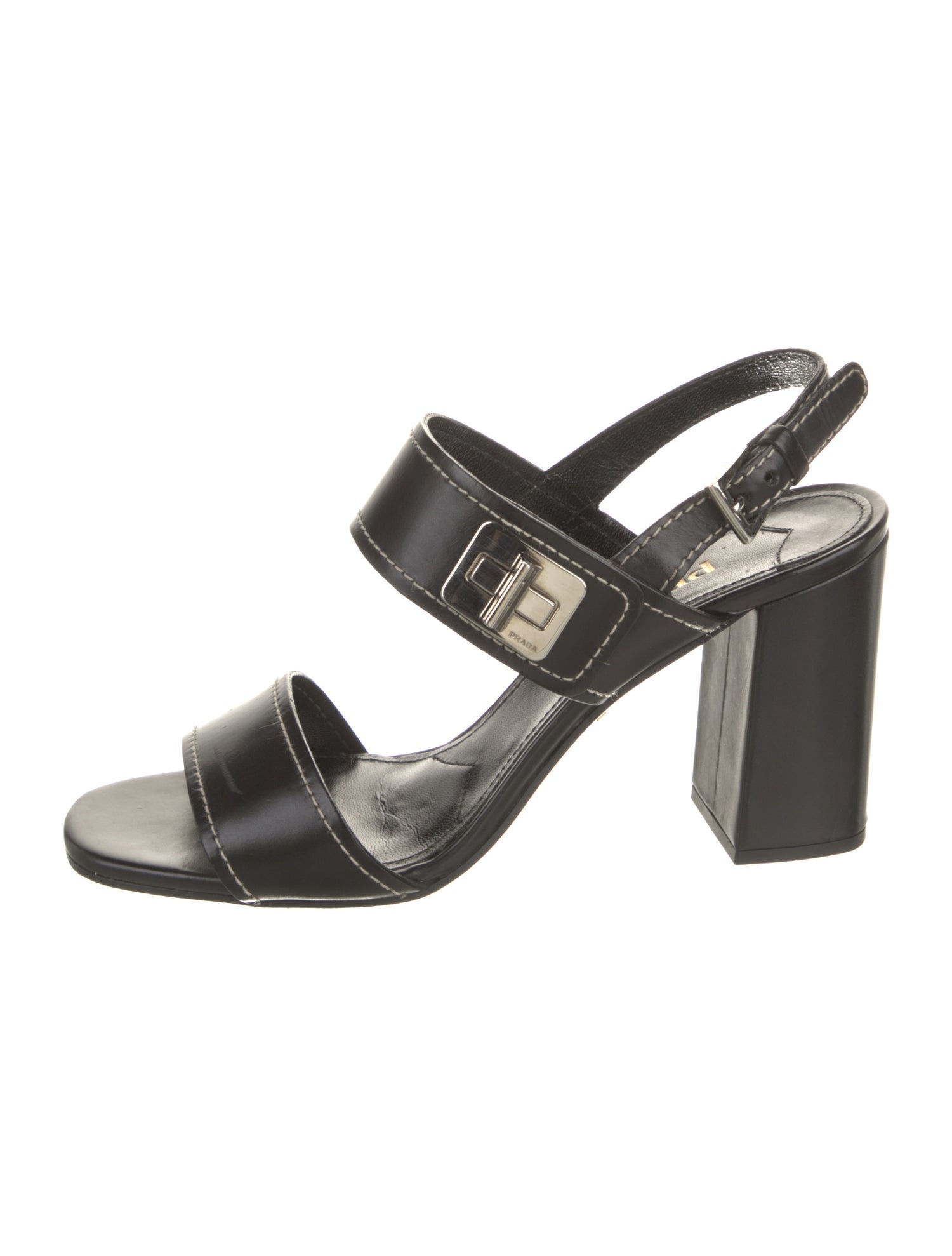 Prada Leather Slingback Sandals