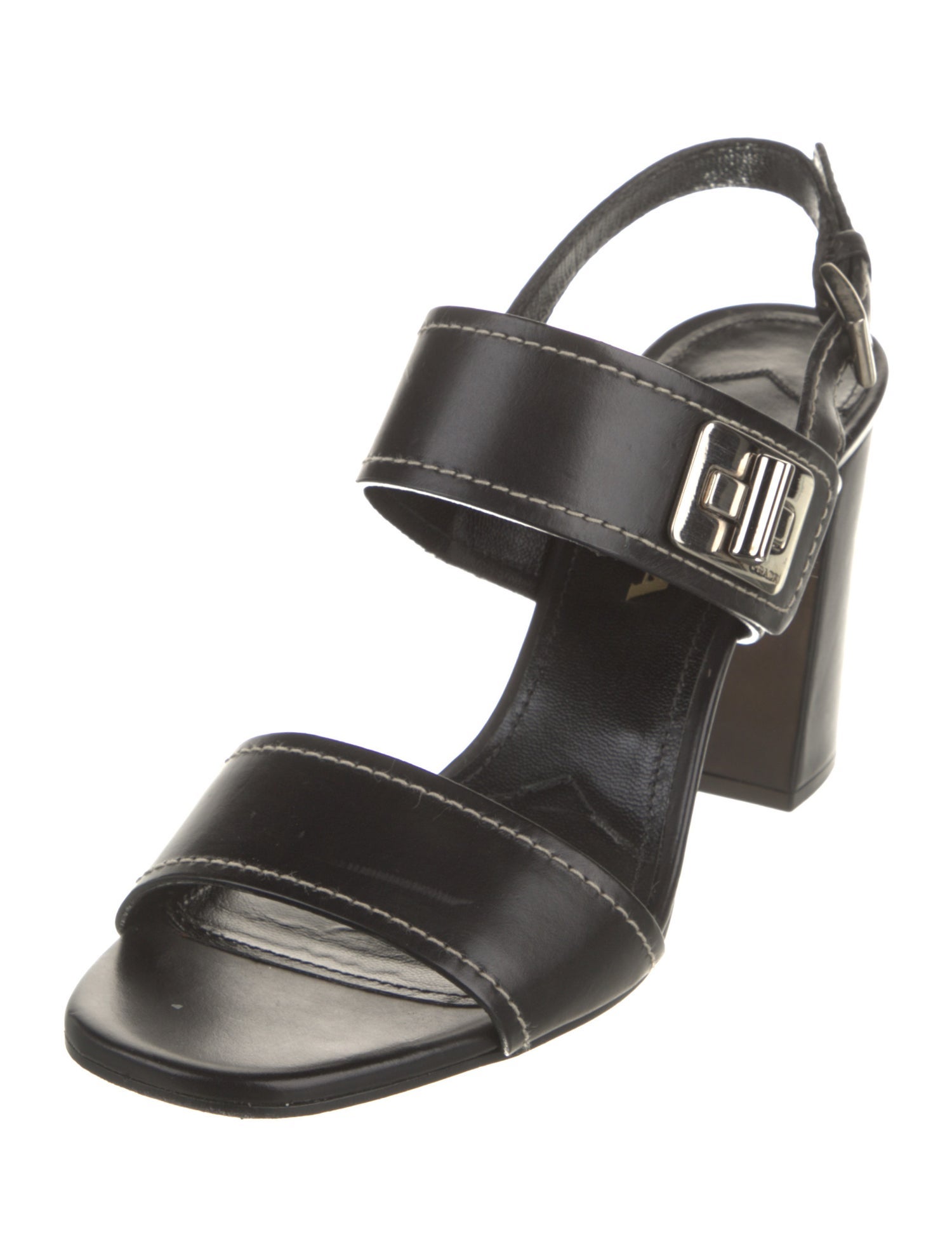 Prada Leather Slingback Sandals