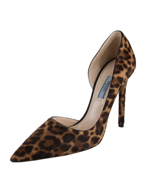 Prada Ponyhair Animal Print D'Orsay Pumps
