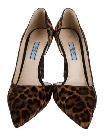 Prada Ponyhair Animal Print D'Orsay Pumps