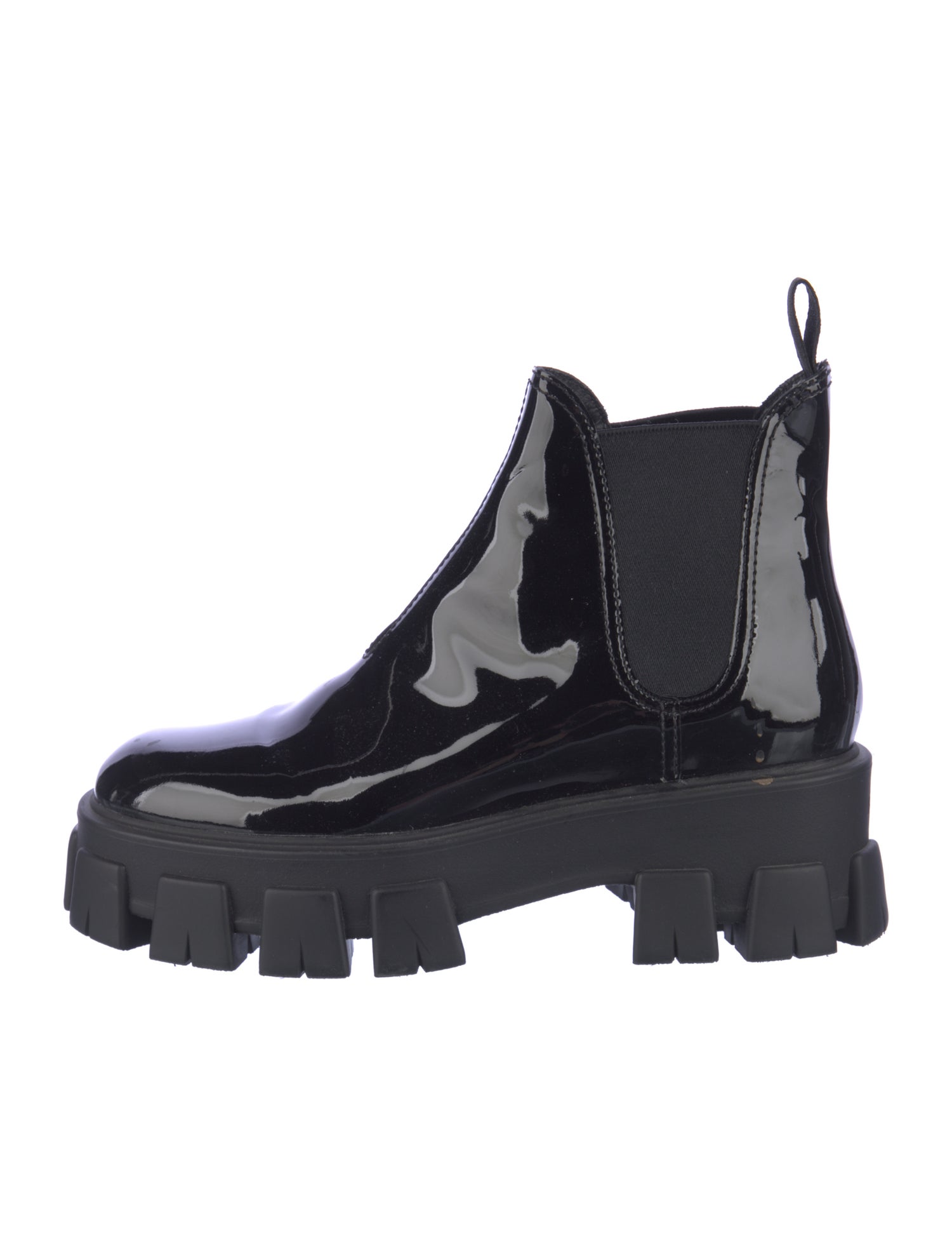 Prada Patent Leather Chelsea Boots