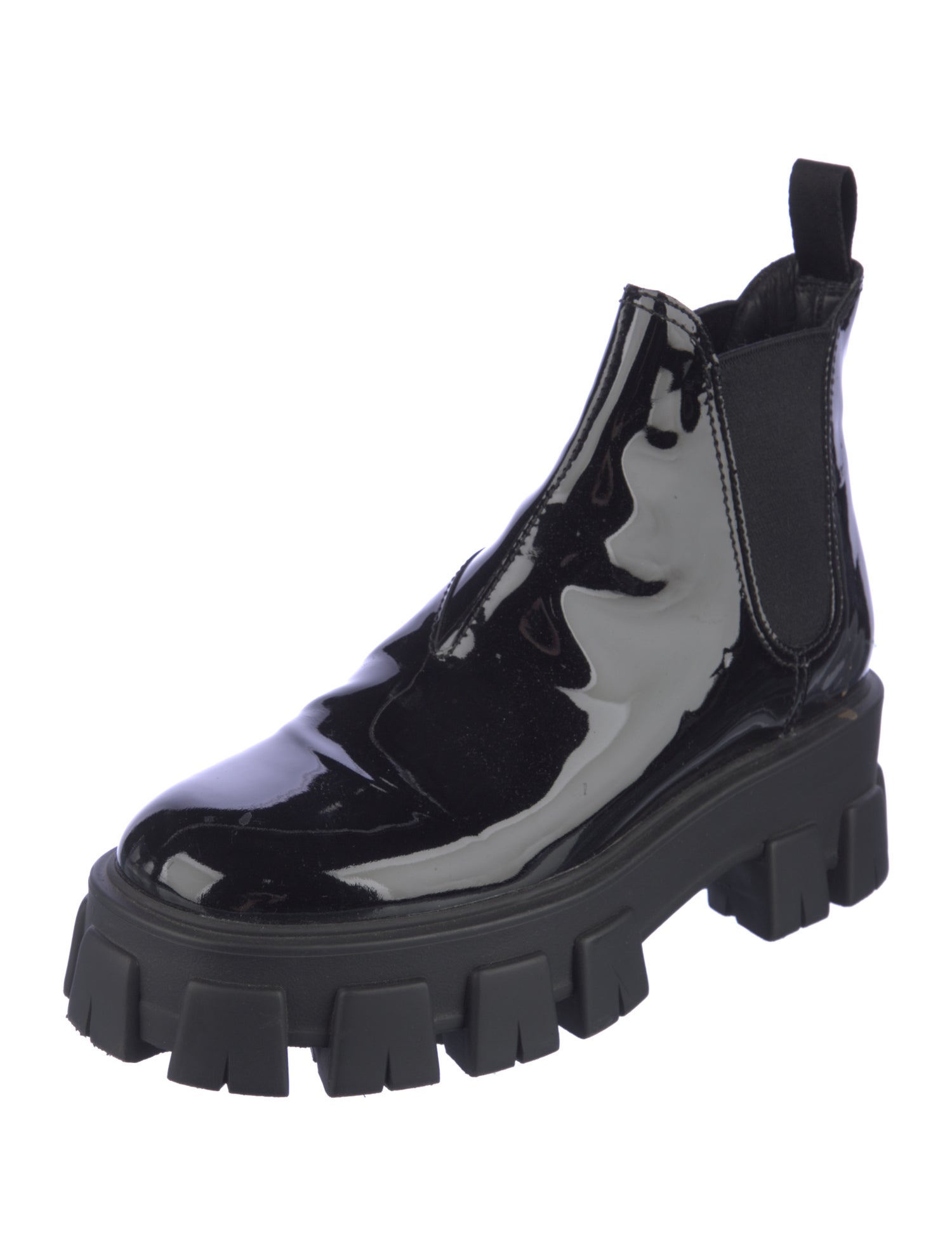 Prada Patent Leather Chelsea Boots