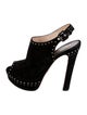 Prada Suede Studded Accents Slingback Pumps