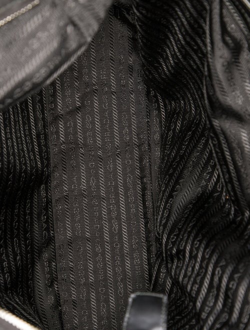 Prada Enameled Metal Triangle Top Handle Bag