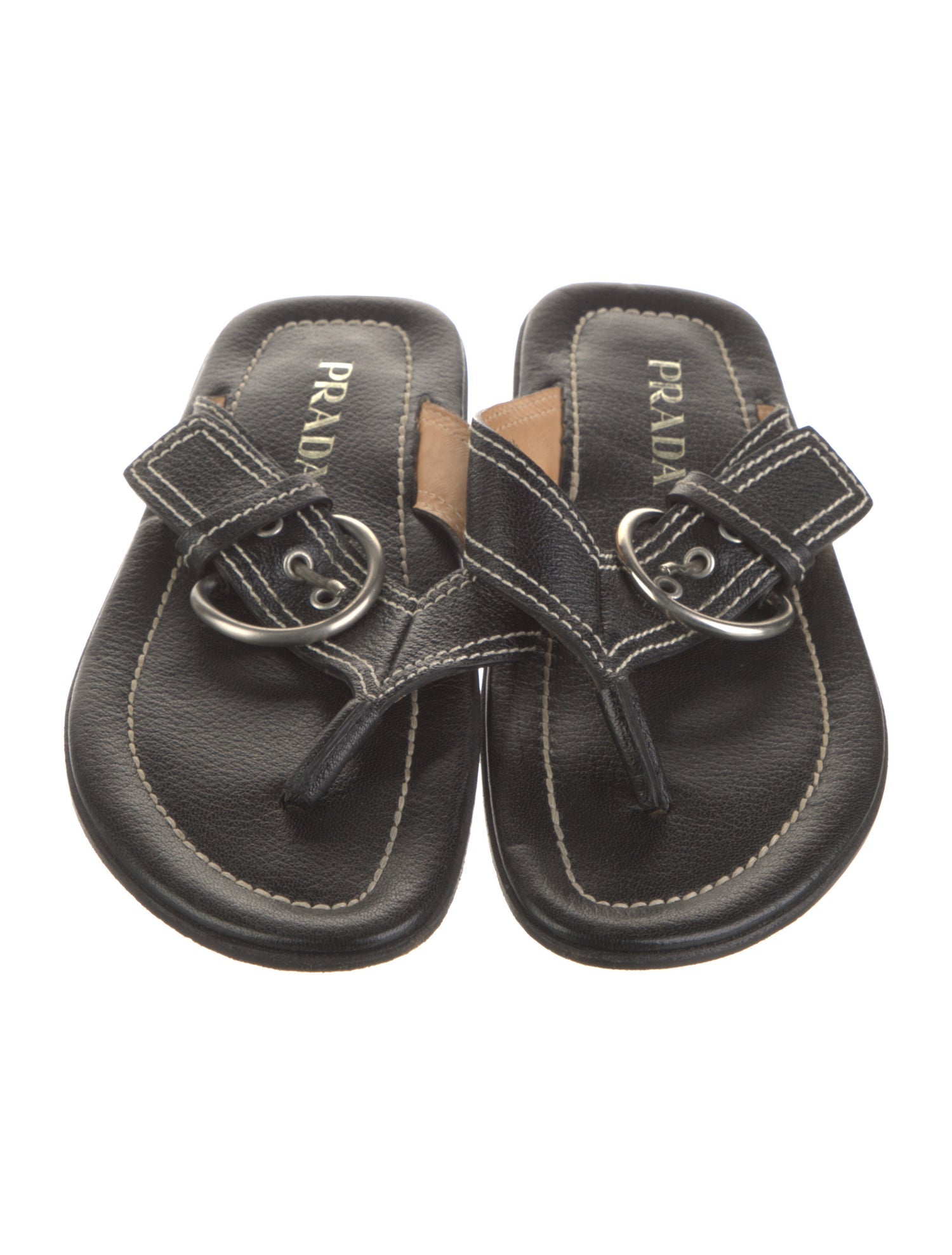 Prada Leather Flip Flops